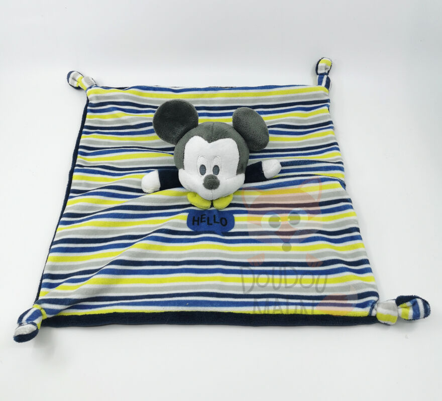  mickey souris plat bleu jaune hello 30 cm 